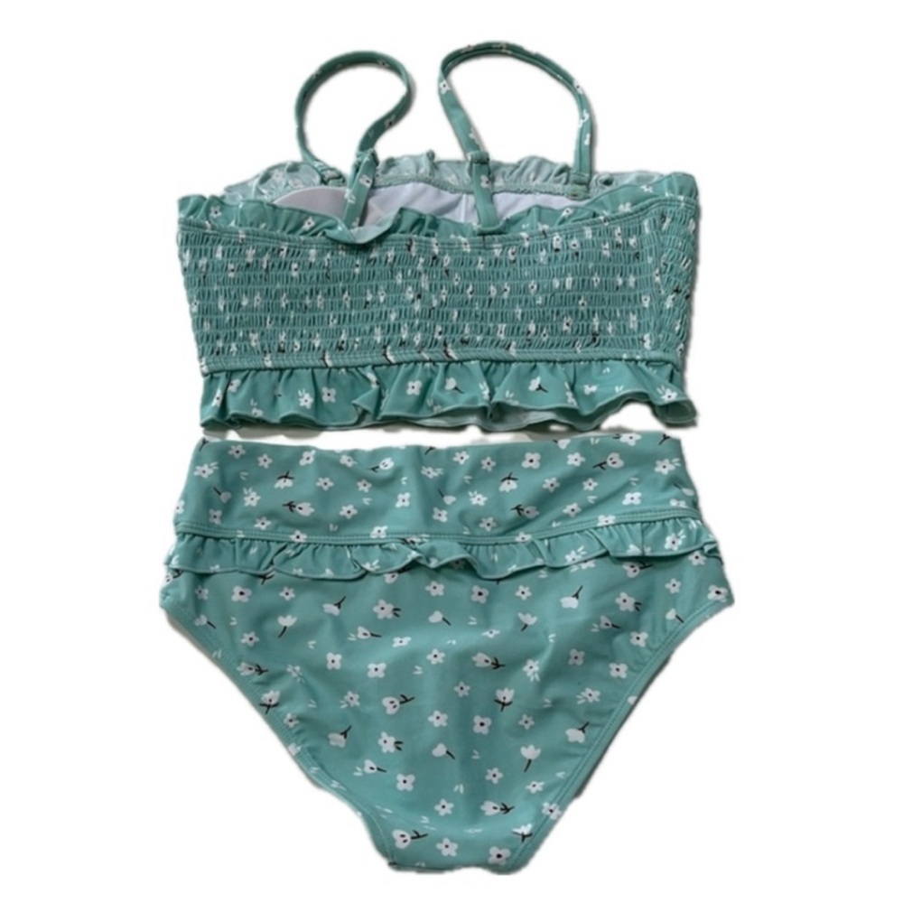 NWOT 2Pc Set Women Swimwear Set in White Floral